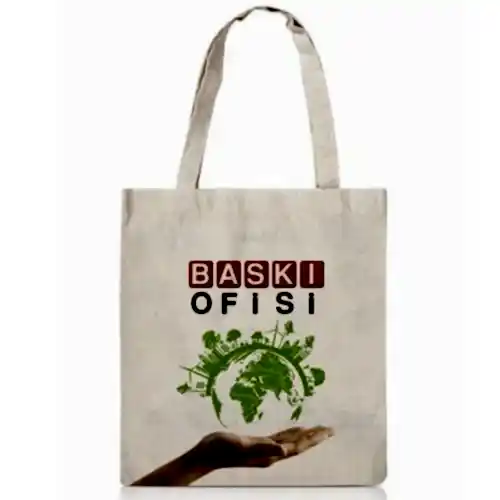 Uzun saplı ham bez çanta 35x40